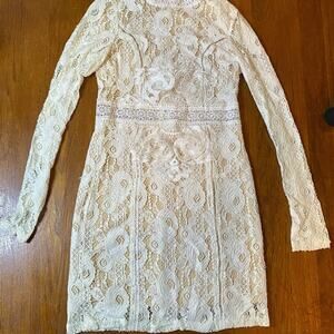 Y2K Charlotte Russe Lace Dress Size M Lined Slightly Stretch